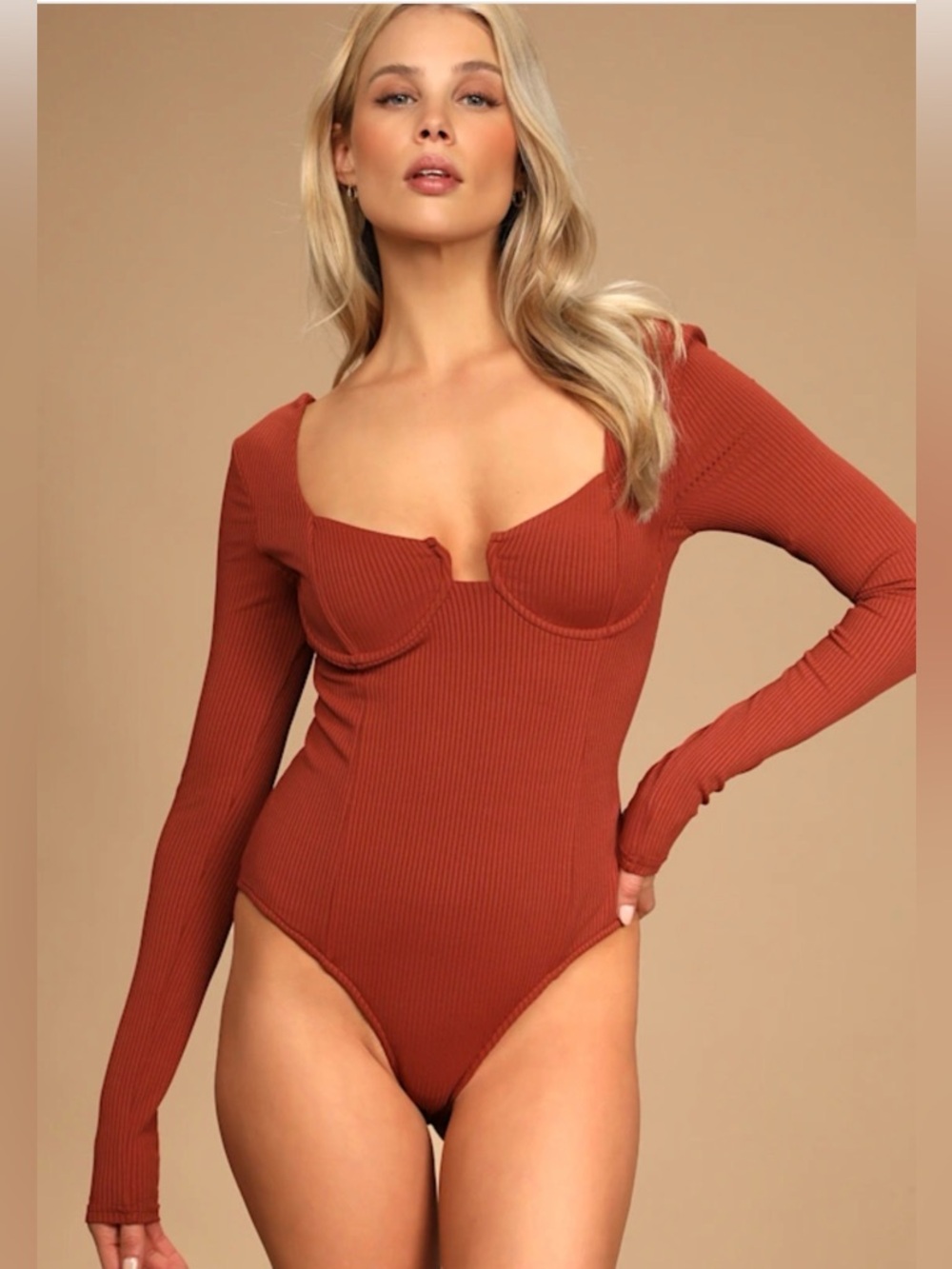 Lulu's Ribbed Bodysuit, New With Tags